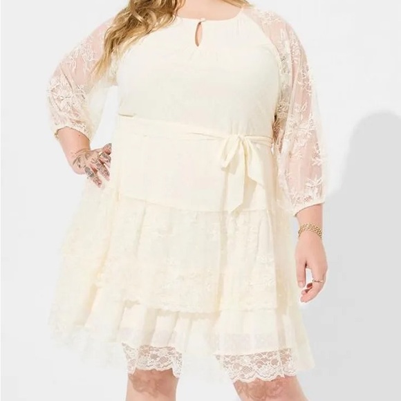 Festi Lace Clip Dot Mini Dress torrid - Picture 11 of 13